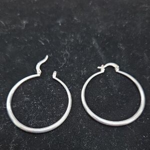 925 Large Silver Hoop Sterling Silver Earrings 4cm